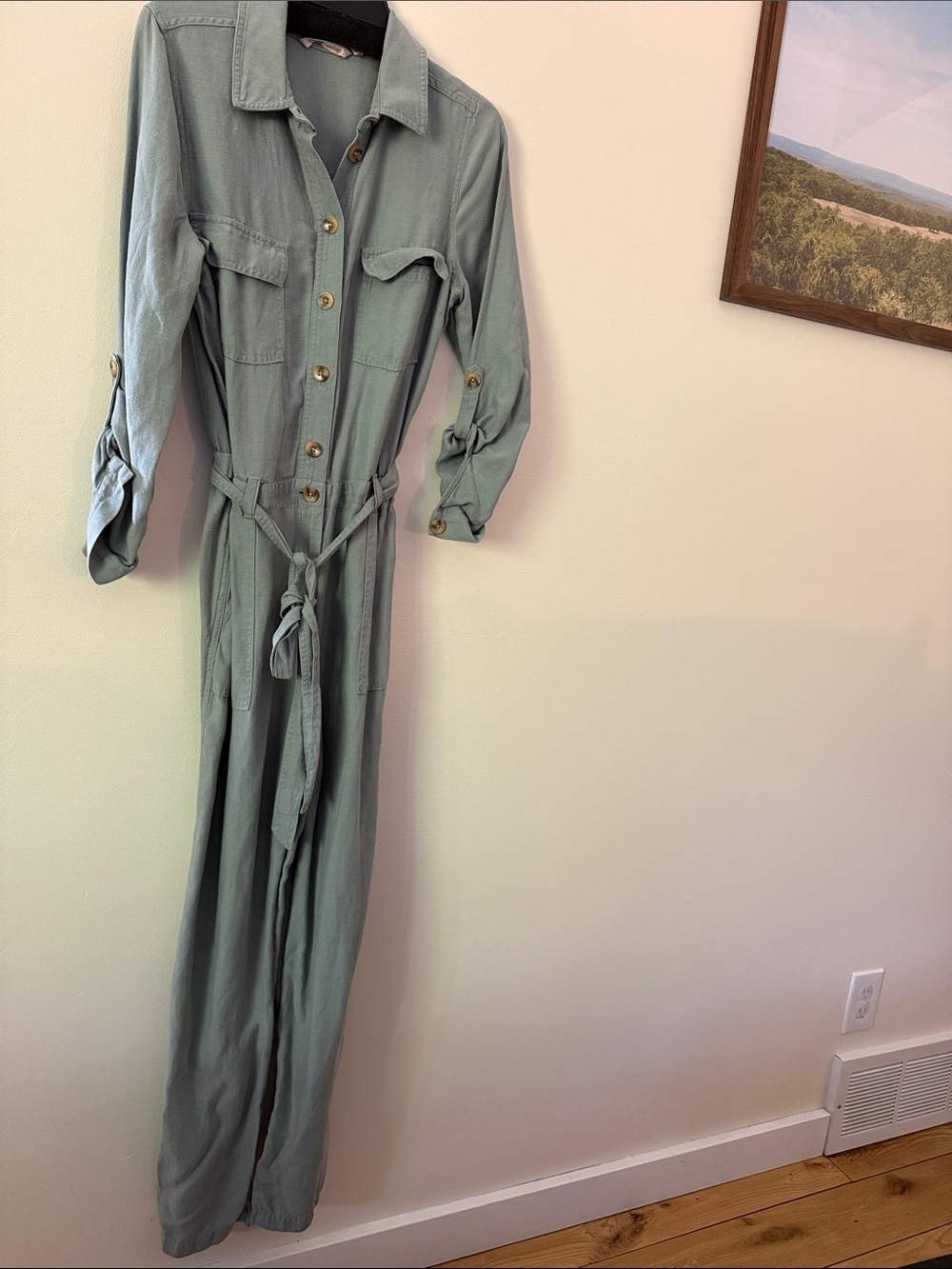 Soft Surroundings Sage Utility Jumpsuit with Tie Waist